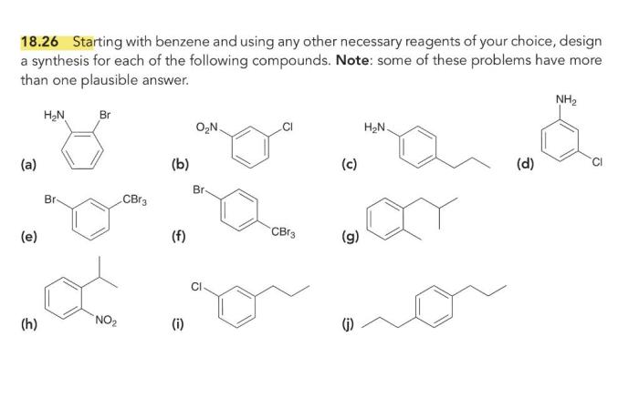Starting with benzene and using any other necessary reagents