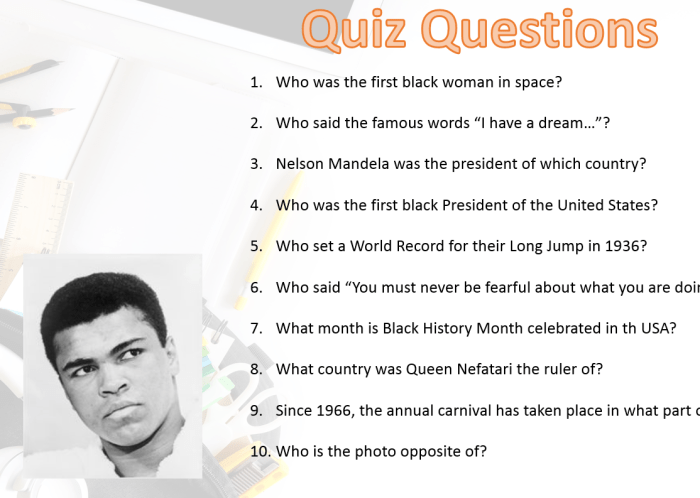 Black history quiz bowl questions and answers